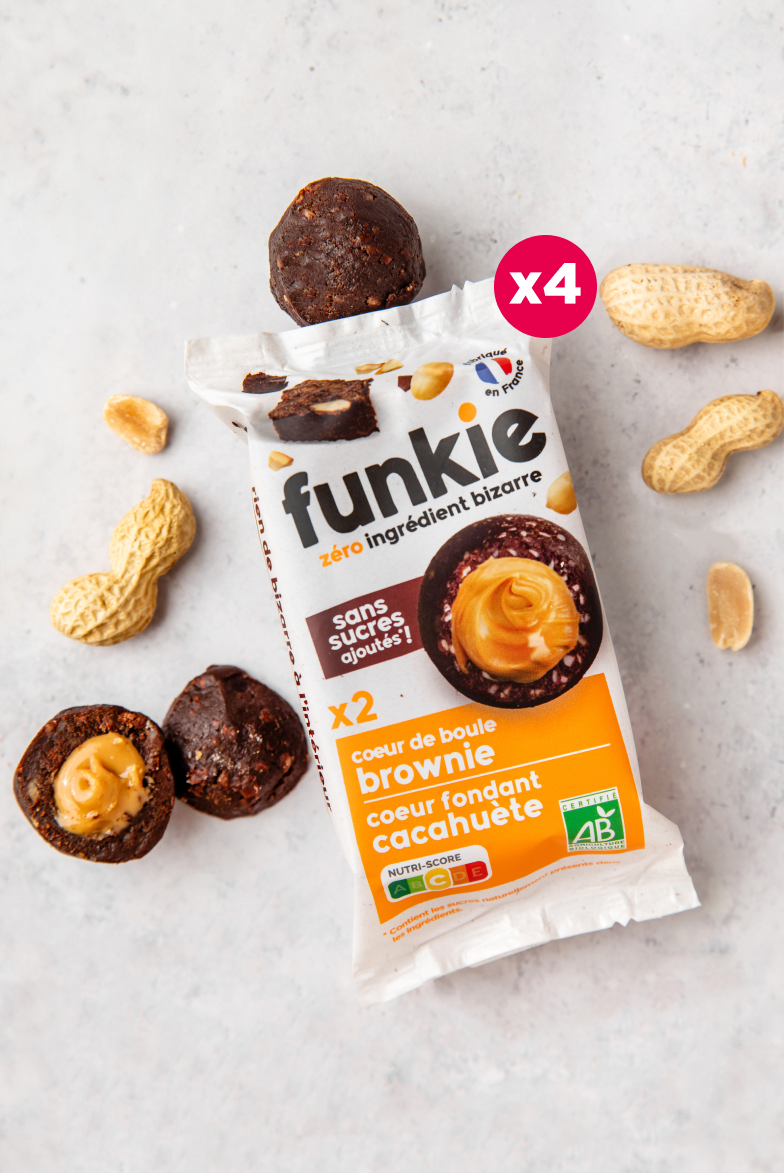 LOT Cœurs de Boule Brownie • Beurre de Cacahuète x4