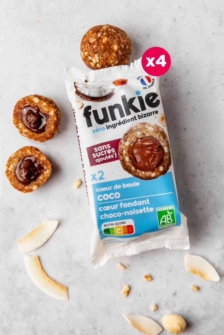 LOT Cœurs de Boule Coco • Choco-Noisette x4