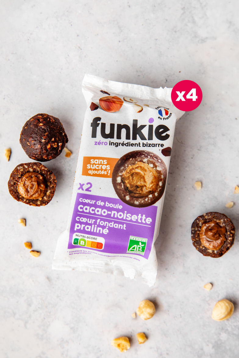 LOT Cœurs de Boule Cacao • Noisette Praliné x4