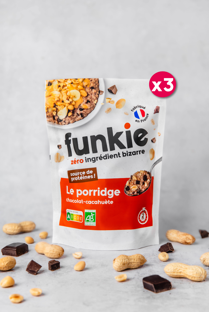 LOT porridges • chocolat-cacahuète x3