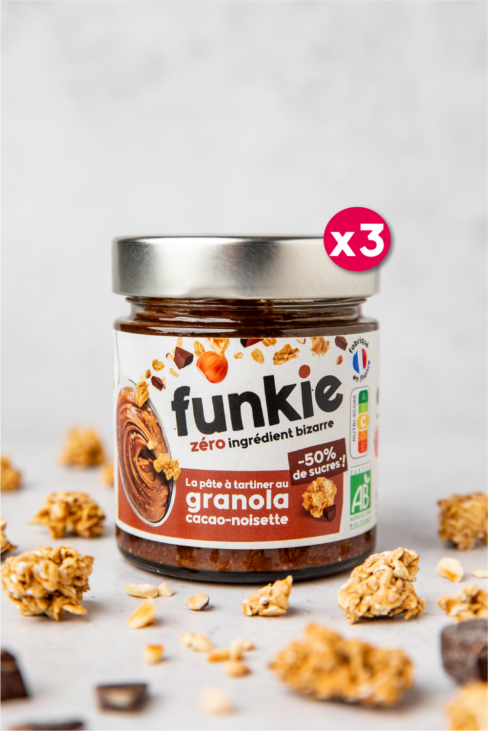 LOT pâtes à tartiner Au Granola • cacao-noisette x3