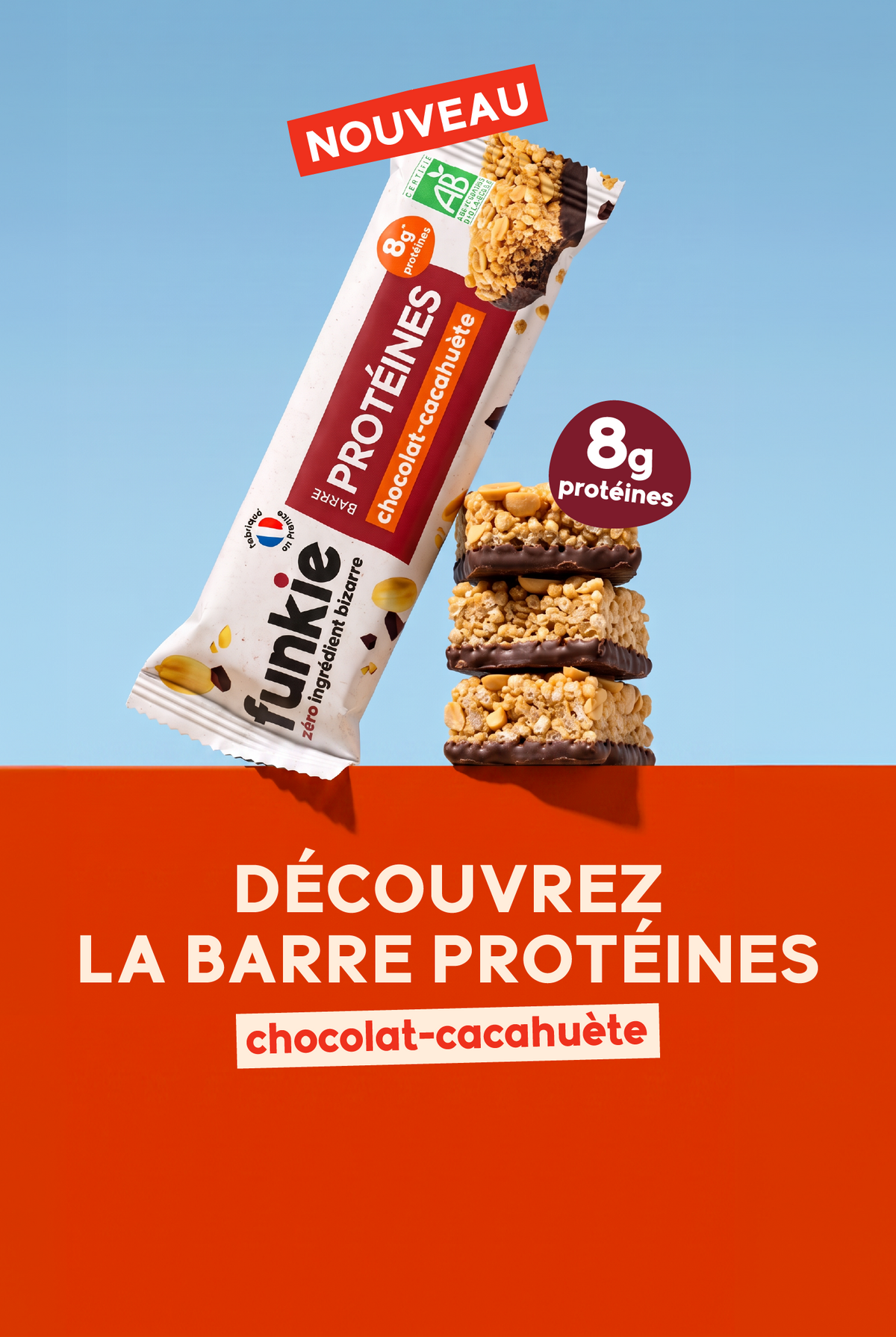 barre protéines chocolat cacahuète 8h de protéines