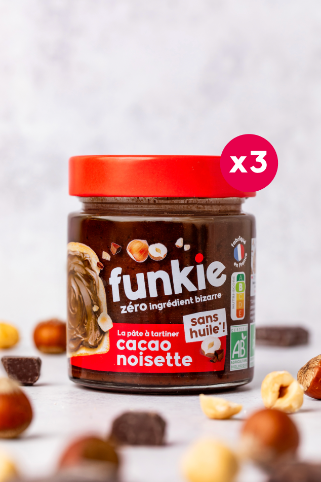 LOT pâtes à tartiner onctueuses cacao-noisette x3